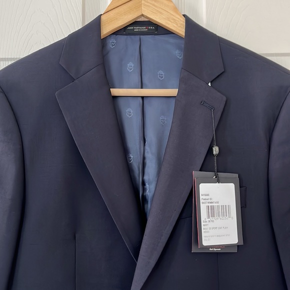 Nwt $498 JOHN VARVATOS STAR U.S.A. Navy Basic SS sport coat plain weave wise 38R - Picture 16 of 17